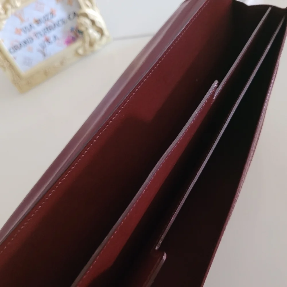 Vintage Cartier Bordeaux Organizer Clutch Bag